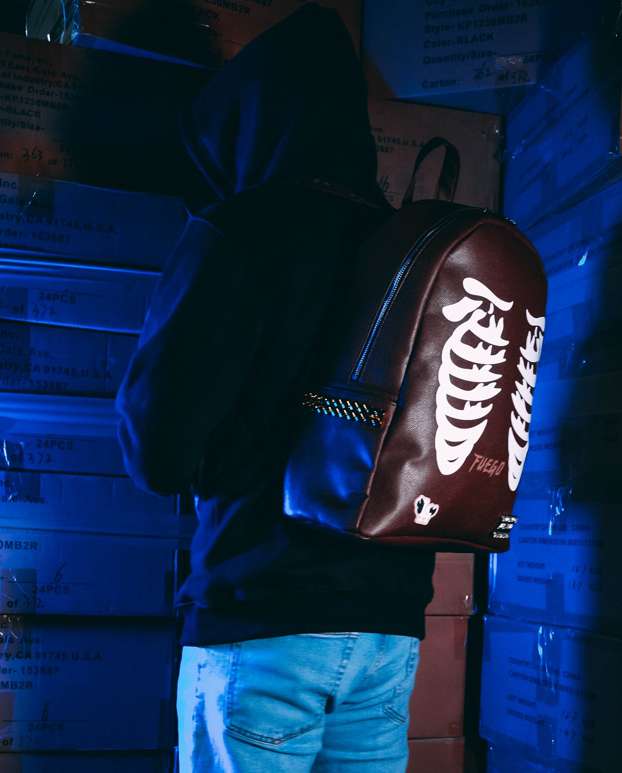 DIABLO BACKPACK BRWN X WHITE Fuego Los Angeles