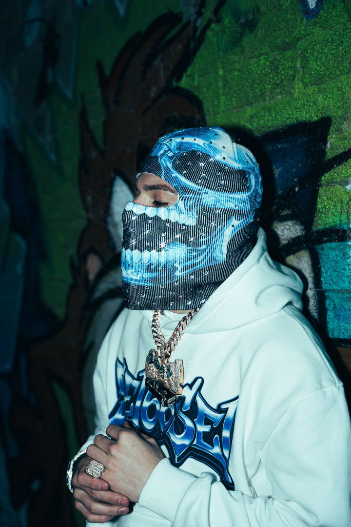 Blue Chromed Skull - Balaclava