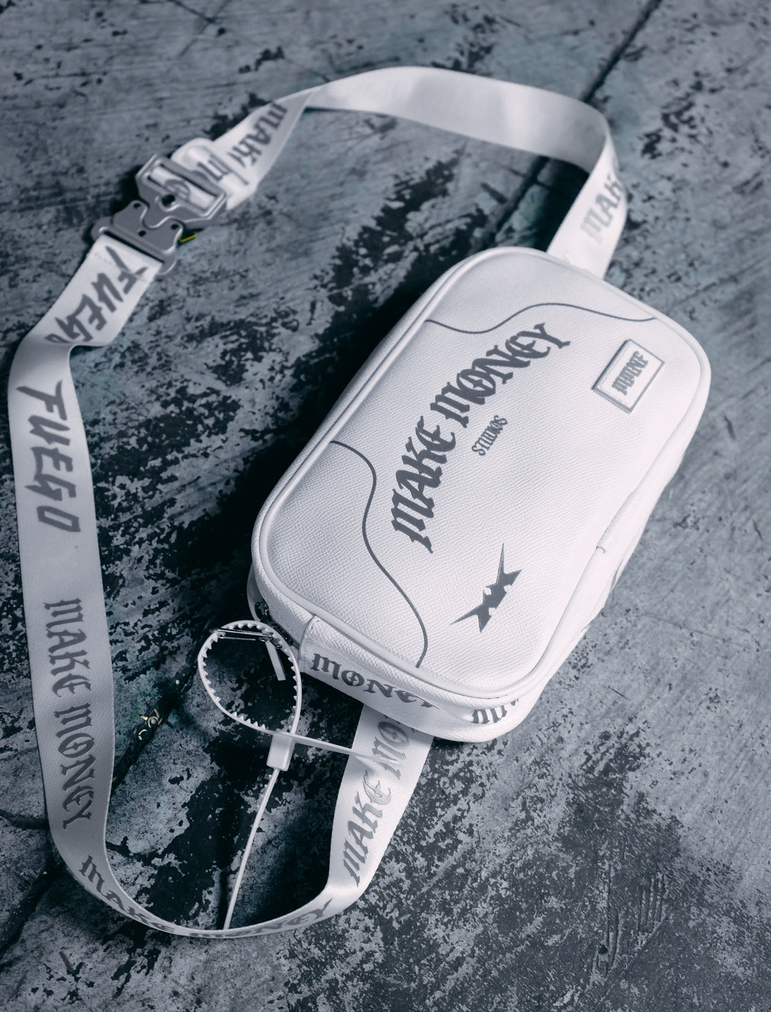 MAKEMONEY STUDIOS X FUEGO FANNY PACK [WHITE-REFLECTIVE]