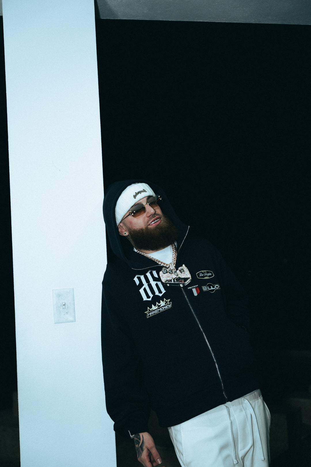 MAKE MONEY STUDIOS RACING JACKET [NAVY]