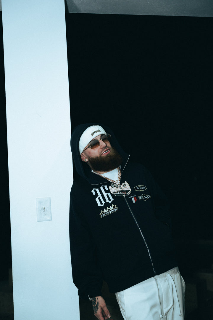 MAKE MONEY STUDIOS RACING JACKET [NAVY]