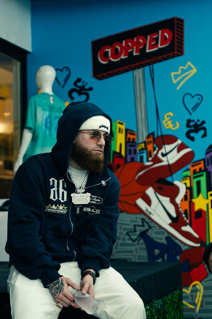 MAKE MONEY STUDIOS RACING JACKET [NAVY]