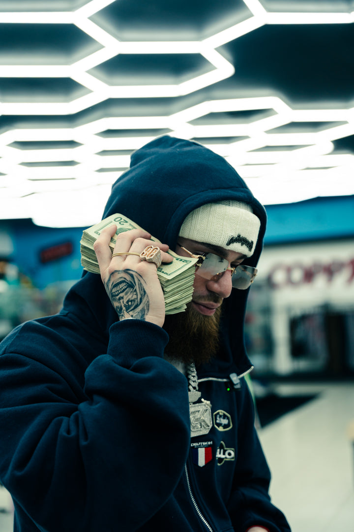 MAKE MONEY STUDIOS RACING JACKET [NAVY]