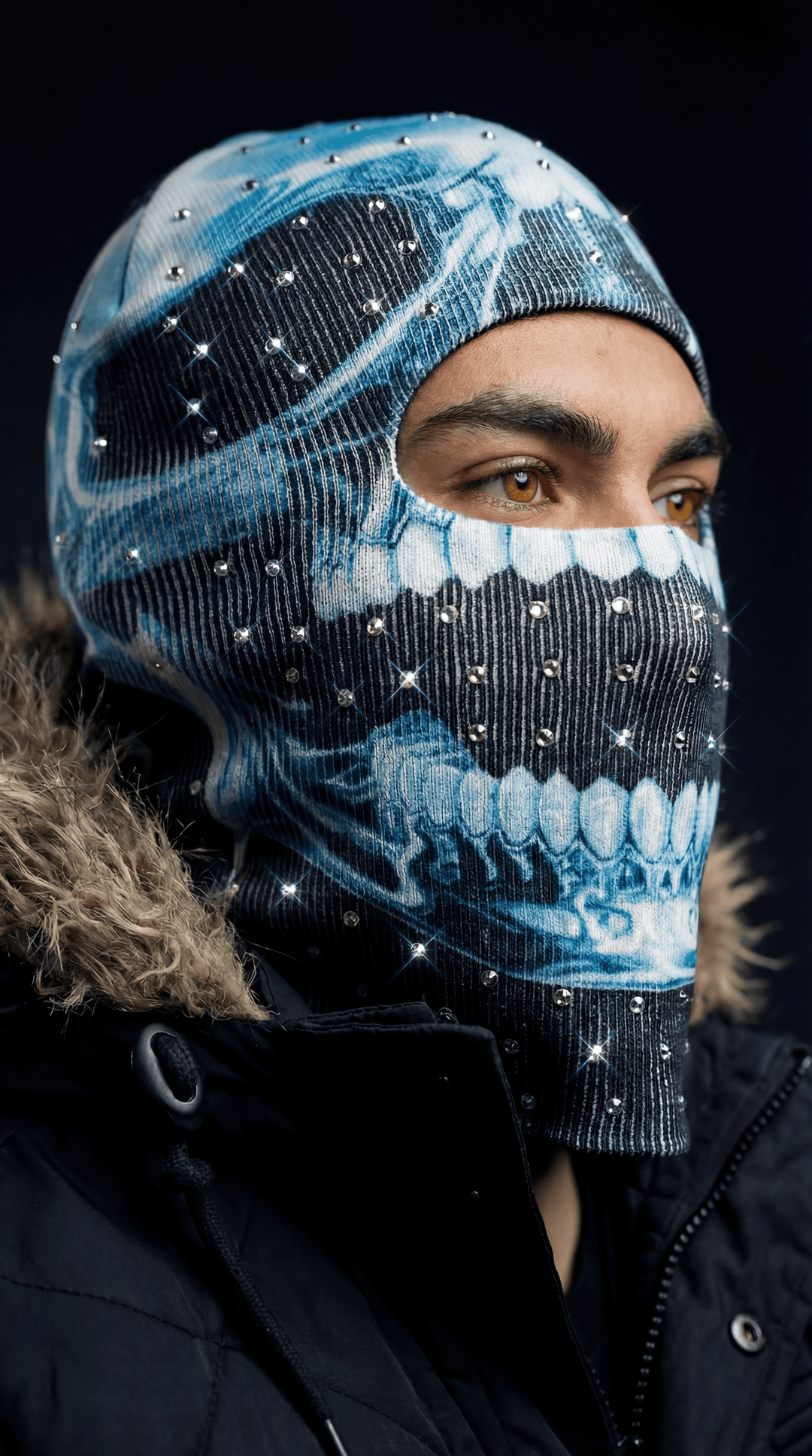 Blue Chromed Skull - Balaclava