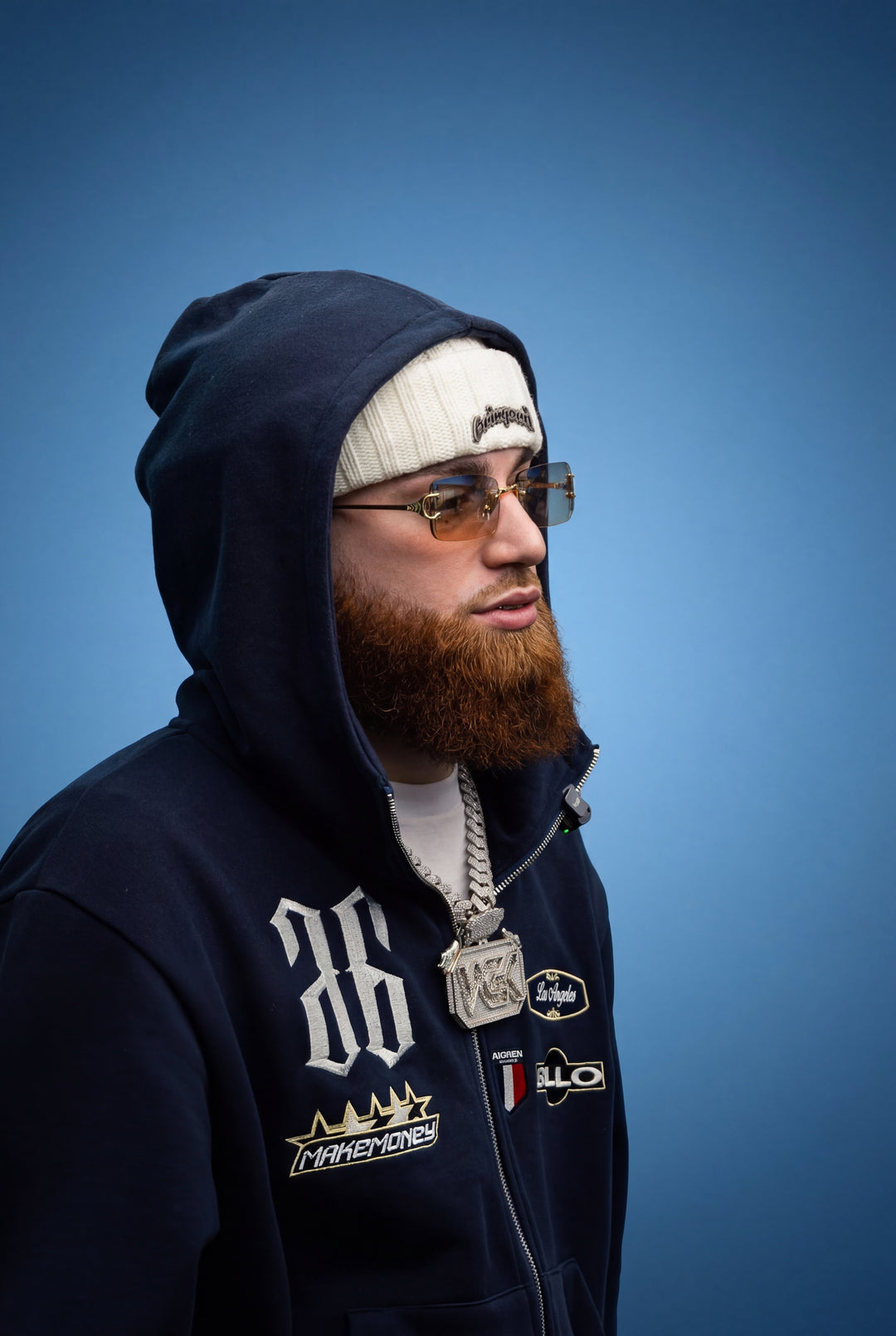 MAKE MONEY STUDIOS RACING JACKET [NAVY]