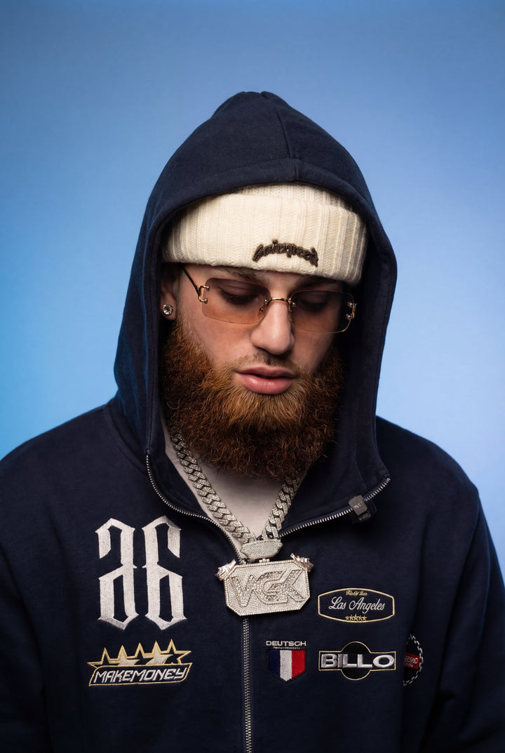 MAKE MONEY STUDIOS RACING JACKET [NAVY]