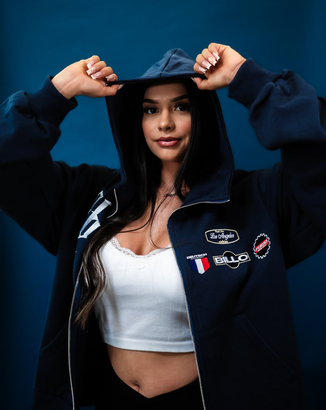 MAKE MONEY STUDIOS RACING JACKET [NAVY]