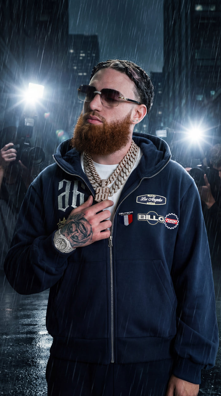 MAKE MONEY STUDIOS RACING JACKET [NAVY]