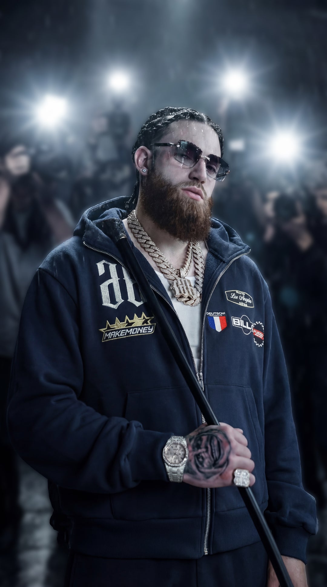 MAKE MONEY STUDIOS RACING JACKET [NAVY]