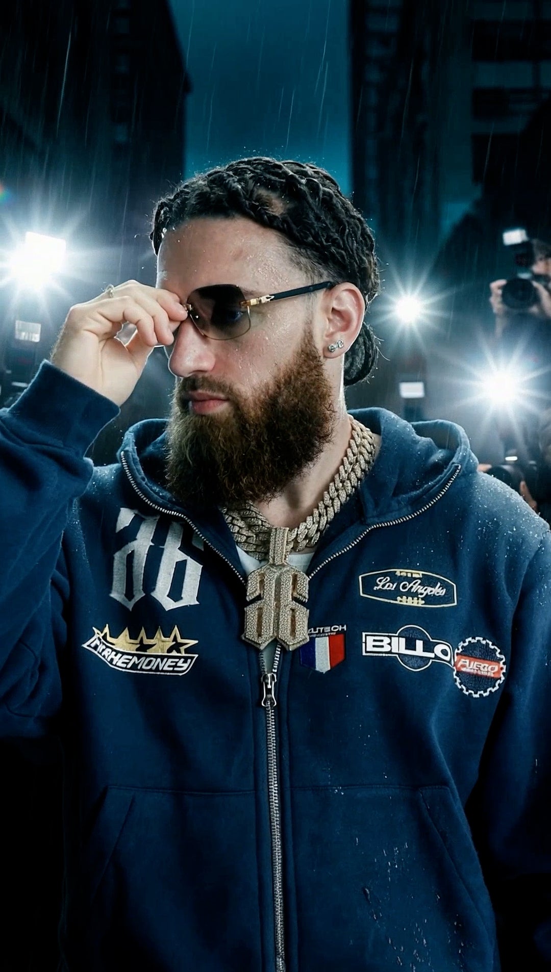 MAKE MONEY STUDIOS RACING JACKET [NAVY]