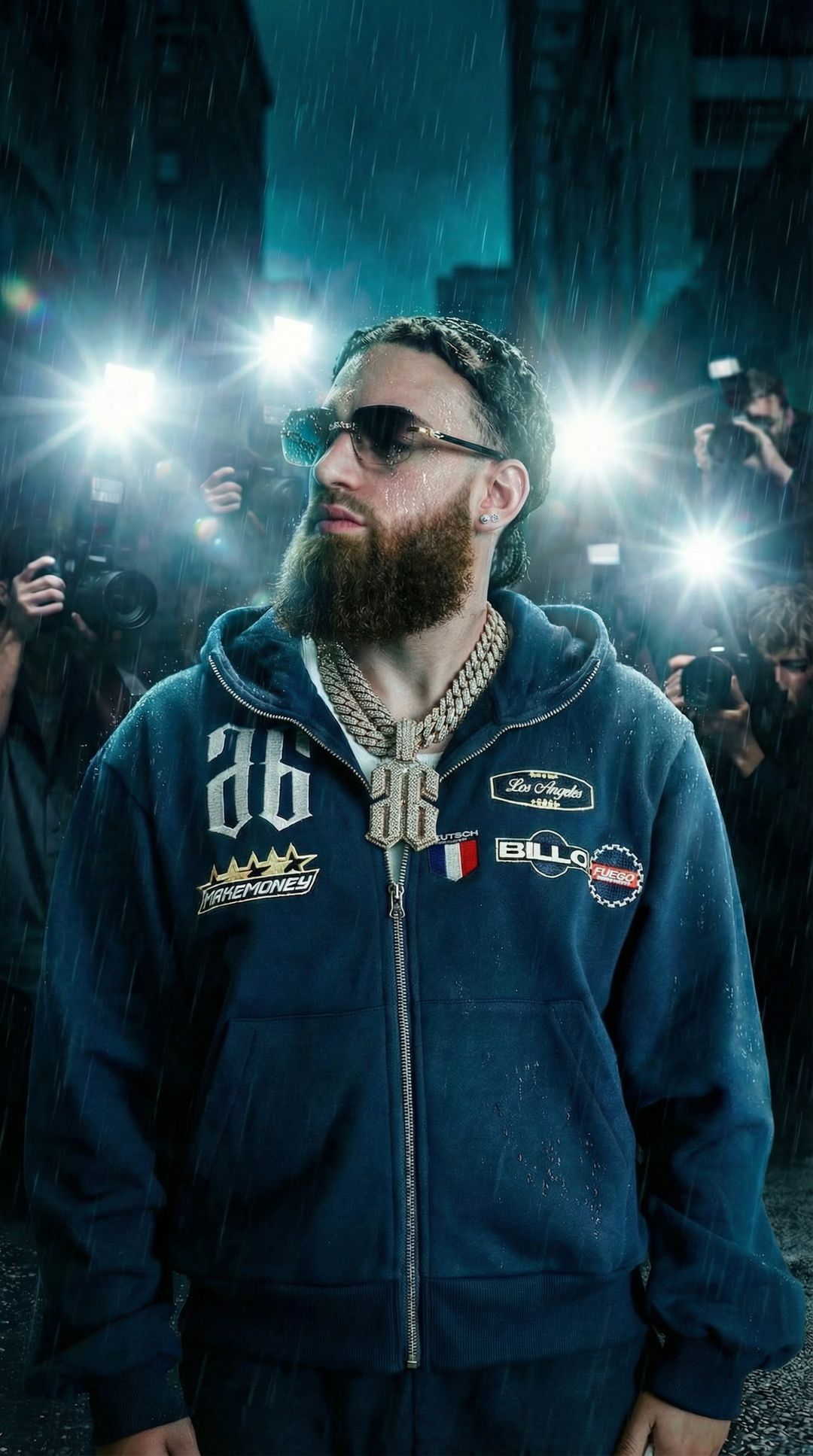 MAKE MONEY STUDIOS RACING JACKET [NAVY]